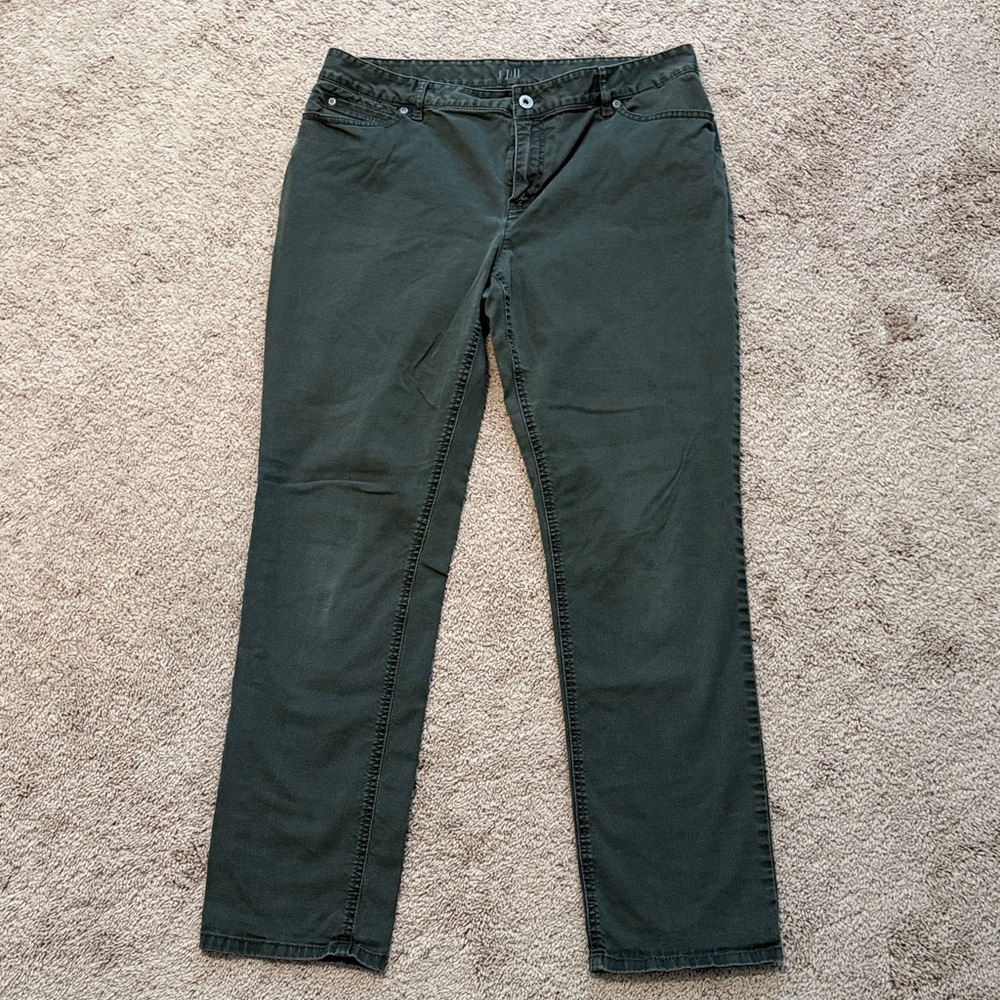 Olive-Gray J. Jill Authentic Fit Slim Straight-Leg Pants